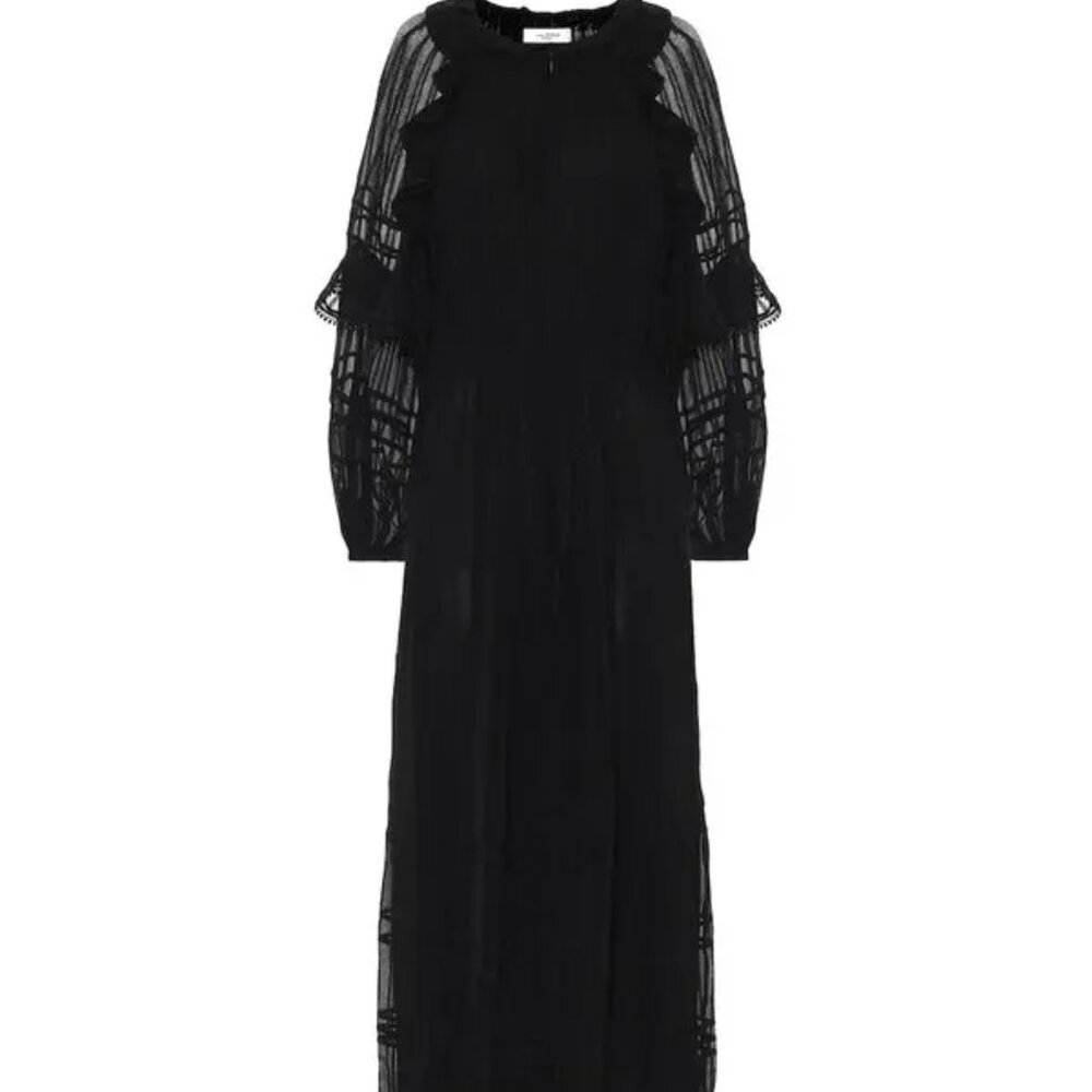 Etoile Isabel Marant NEW Black Long Sleeve Justine Maxi Dress S US ITEM - Picture 2 of 4